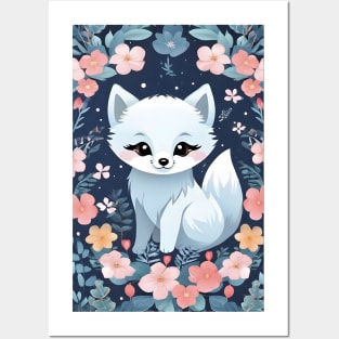 Kawaii arctic fox Posters and Art